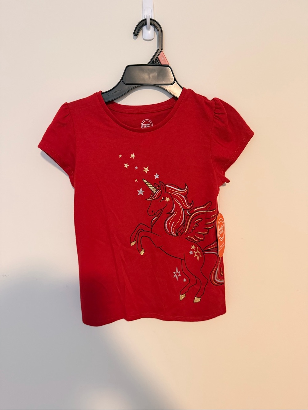 wonder nation Red Unicorn Graphic Short Sleeve Tee